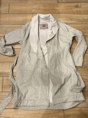 UGG Robe Xl heather gray soft shawl collar tie belt women’s New